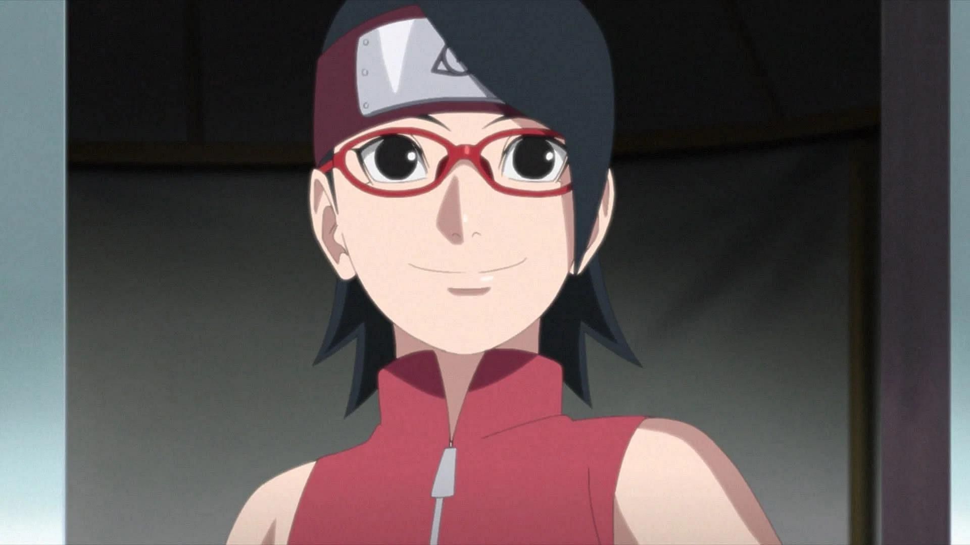Sarada Uchiha as seen in the anime (Image via Studio Pierrot)